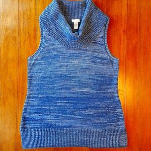 Chico's blue/silver metallic sweater, 0 or S.